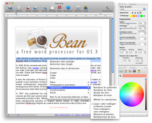 Bean - Traitement de texte Mac