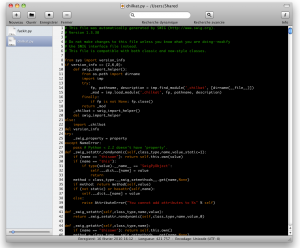 smultron-python Smultron, éditeur de texte Mac OS Leopard