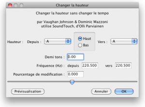 Audacity - changement de pitch Audacity - changement de pitch