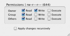 Cyberduck - modification récursive des permissions