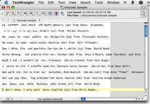 TextWrangler - Editeur de texte Mac gratuit - Unicode